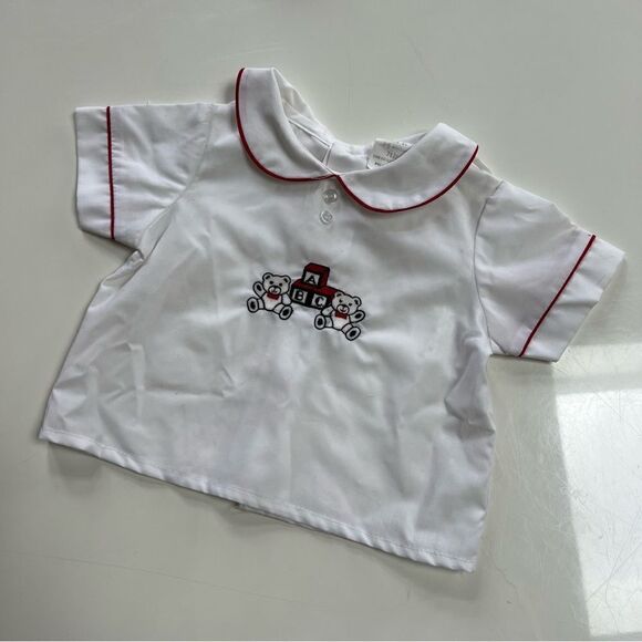 Vintage MCM 1950s ABC Teddy Bear Embroidered Classic Collared Shirt - Picture 6 of 6